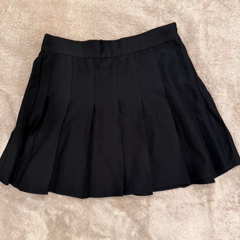 Garage Women's Pleated Black Mini Skirt, Size Small